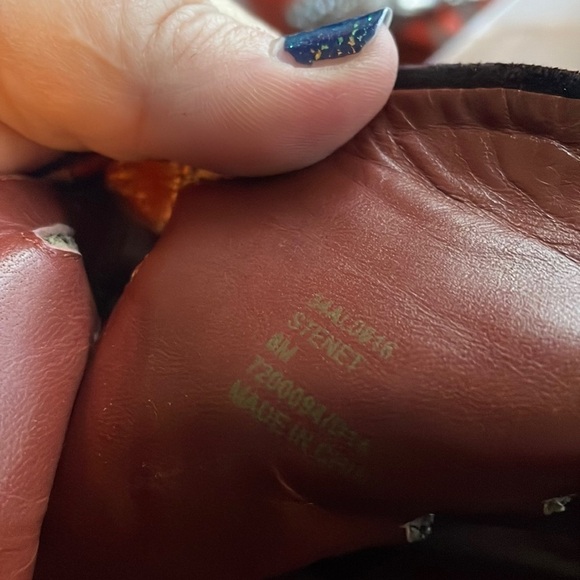 Aerin Stenet Bootie Maroon Suede Leather Cut Out Heeled Bootie size 8 - Picture 13 of 14